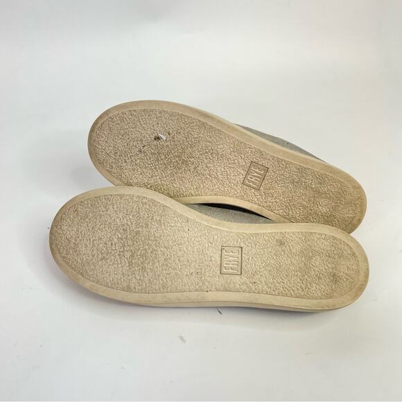 Frye Lena Slip On Mule Sneaker Size 7.5 Silver Metallic Zipper Leather Shoes - Picture 4 of 9